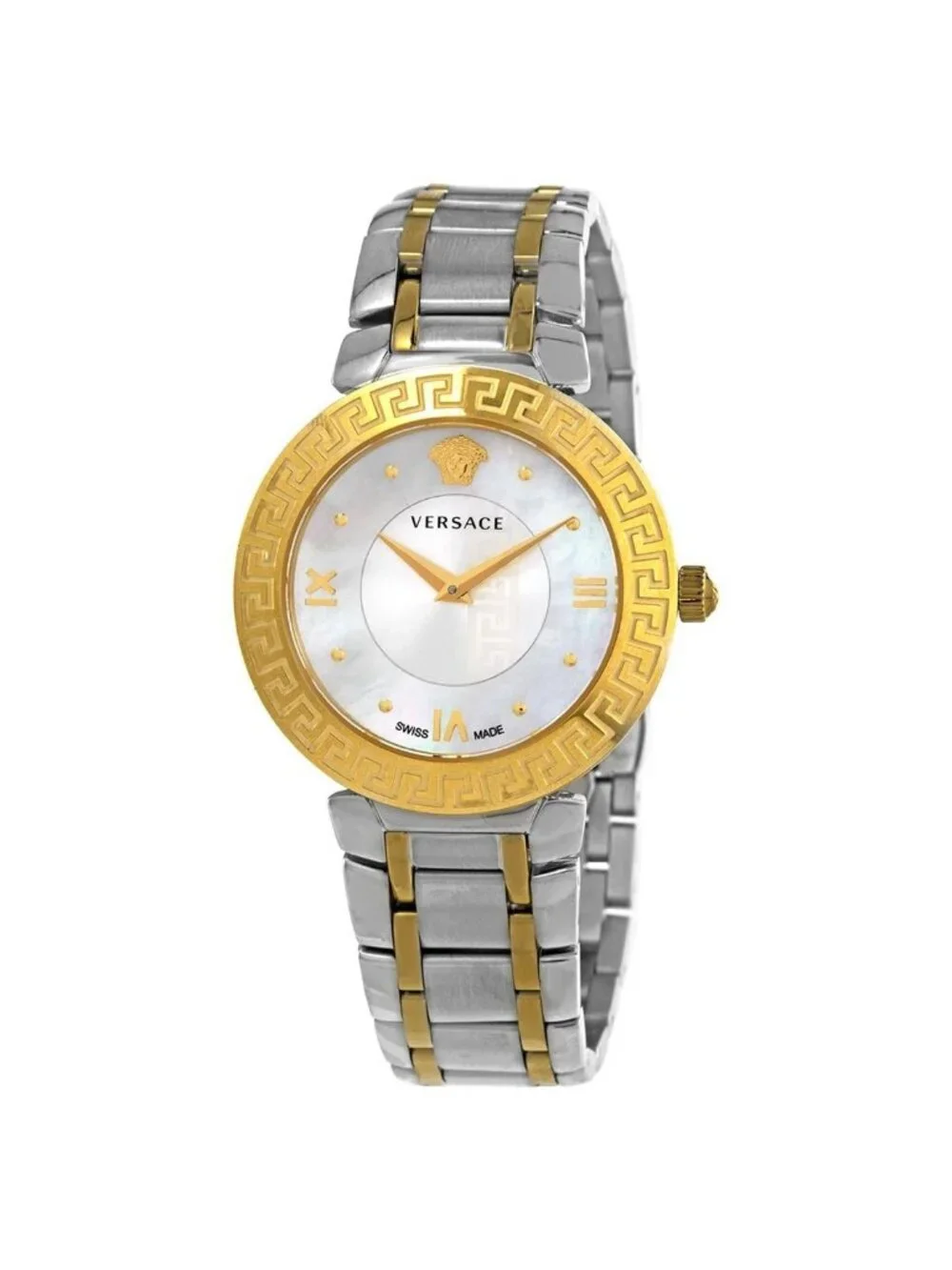 NWT Versace Daphnis Quartz Mother of Pearl Dial Ladies Watch